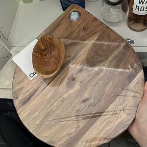 NEW Crate and Barrel Board and dip saucer